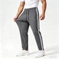 thumbnail image 2 of Mens Athletic Pants Lightweight Active Track Gym Workout Pants Drawstring Elastic Waist Striped Sides Running Pant, XL, 2 of 8