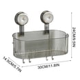 thumbnail image 2 of Storage Box No-Drill Bathroom Suction Storage Box Portable Wall Mounted Shower Organizer with Removable Basket(1Pcs) Rkxzt, 2 of 9