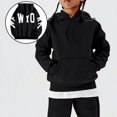 thumbnail image 2 of LUOGENLI Boys Hoodies Size 12-16 Cotton Girls Hoodies & Sweatshirts Letter Print Casual Long Sleeve Hooded Sweatshirt for Girls Stylish Athletic Wear for Youngsters（6 14Y） Black Size 9-10 Years, 2 of 7