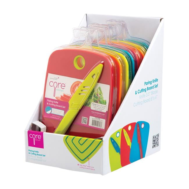 Core Kitchen 6862502 7.50 x 7.10 in. Assorted Color Polypropylene Cutting Board Set Pack of 16