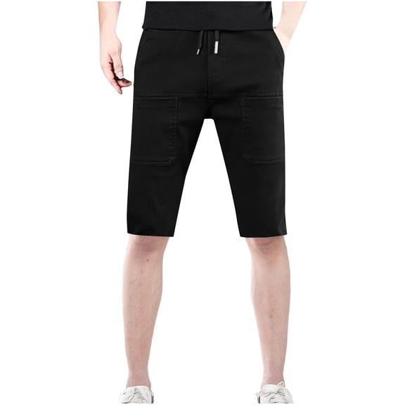Dagegui Men's Big & Tall Cargo Shorts Stretch Slim Fit Athletic Shorts Summer Outdoor Running Hiking Short Pants with Pockets Black XS