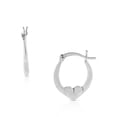 thumbnail image 2 of 925 Sterling Silver Love Heart Oval Hoop Earrings, 0.75", 2 of 4