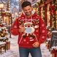 thumbnail image 7 of RGGEEUN Dog Pouch Hoodies Pet Carrier Hoodies Christmas Reindeer Graphic Long Sleeve Hooded Pullover with Pocket Mens Sweatshirt for Small Pets Daily Walking,M, 7 of 7