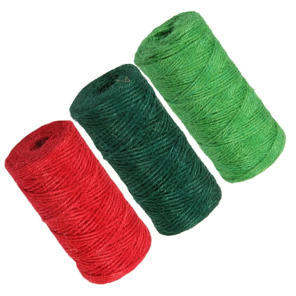 NICEXMAS 2Pack Jute Rope for Diy Projects Red and Green Soft Texture 10.00X4.00X4.00cm