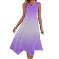 thumbnail image 2 of fheaev Summer Tank Dress for Women Casual Loose Sundress Long Dress Sleeveless Round Neck Below The Knee Dresses A Line Flowy Cover Up Beach Vacation Midi Dress, 2 of 8