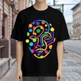 thumbnail image 3 of Black T Shirts for Men, Abstract Face Graphic Mens Graphic Tees, 24846450,XL, 3 of 8