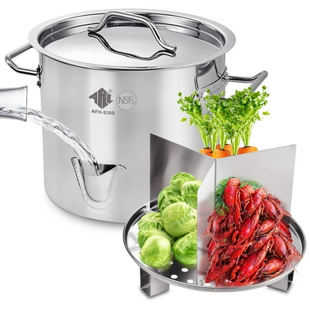 Pentola Vaporiera ARC 20QT In Acciaio Inox, Con Beccuccio, Divisore E Griglia, Per Tamales E Frutti Di Mare, 5 Galloni