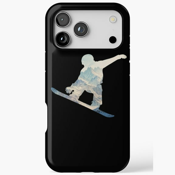 Minimalist Snowboard Phone Cover for iPhone 11 12 13 14 15 16 17 Pro Max