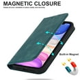 thumbnail image 4 of Allytech Magnetic Flip Folio Case for Apple iPhone 11 6.1 inch,Plain Leather RFID Blocking Card Slots Wallet Kickstand Phone Cover,Blue, 4 of 10