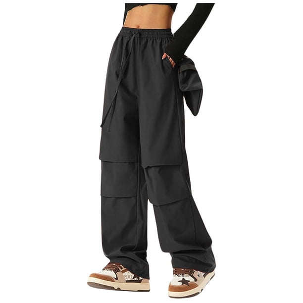 Mono de secado rápido y pierna ancha para mujer: cintura elástica, múltiples bolsillos, impermeable, pantalón para senderismo al aire libre