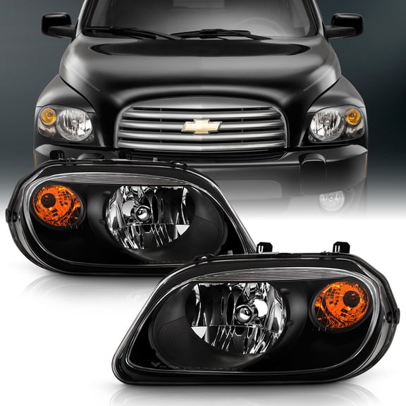 Black 2006-2011 Chevy HHR Replacement Headlights Headlamps 06-11 Set Left Right