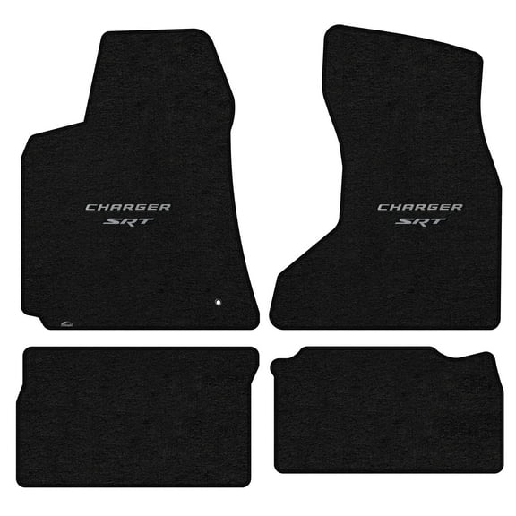 Lloyd Mats LogoMat Custom-Fit 4PC Carpet Floor Mats for 2006-2010 Dodge Charger AWD, Charcoal