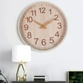 thumbnail image 6 of YWMJZEU Nordic Minimalist 12" Wall Clock No Ticking Modern Watch Living Room Home Sweep Beige Wood, 6 of 9