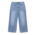 thumbnail image 5 of BUIGTTKLOP Womens Jeans Elastic High Waisted Stretchy Baggy Wide Leg Jeans Trendy Patchwork Loose Ankle Denim Pants, 5 of 6