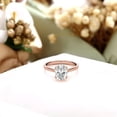 thumbnail image 2 of Auory Rose Gold Plated Oval Cut Moissanite Ring for Her Promise and Valentines Gift, 2 of 10