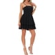 thumbnail image 4 of Vestido de tirantes espagueti INSPIRE CHIC para mujer, sin espalda, con lazo, volantes en capas, estilo A-line, mini vestido de fiesta XL negro, 4 of 6