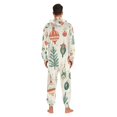 thumbnail image 6 of Christmas Ornamen Leaves Adult Onesie Pajamas Slim Fit Christmas One Piece Suit Pjs for Women and Men Hooded Zipper, 6 of 7