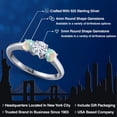 thumbnail image 2 of Gem Stone King 925 Sterling Silver White Moissanite and Simulated White Opal Engagement Ring for Women | 1.00 Cttw | Round 5MM | Gemstone Birthstone | Size 9, 2 of 7
