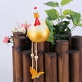 thumbnail image 4 of Estatua de pollo de resina para jardín, escultura divertida de pollito para colgar en la pierna (amarillo) Tmvgtek Libre de BPA, 4 of 9
