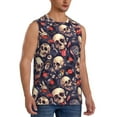 thumbnail image 2 of Daiia Skull record rock Printed Men's Tank Tops,Casual Soft Sleeveless Gym Muscle Shirts Bodybuilding Tee-3X-Large, 2 of 8