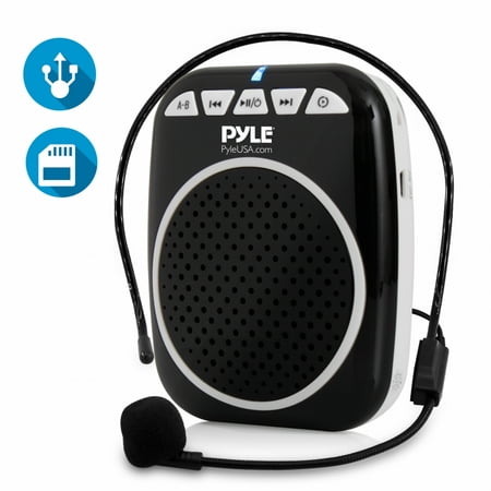 PYLE PWMA55 - Compact & Portable Voice Amplifier Speaker - Waist-Band PA Speaker System with Headset Microphone, Rechargeable