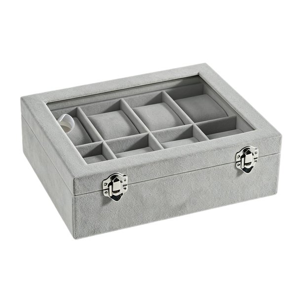 Estuche para reloj de pulsera, organizador de joyas, estuche resistente, regalos para el Año Nuevo Chino y San Valentín. Gris