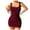 Wine, variant on Ashirexll Womens Summer Dresses, Casual Dresses for Women, Spring Summer V-Neck Solid Color Knitted Backless Sleeveless Dress
