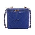 thumbnail image 1 of Bolso de hombro de hilo de bordado de diamantes con cadena de cuero PU sólido para mujer (azul) Tmvgtek Oficina Multiescena Multifunción, 1 of 9
