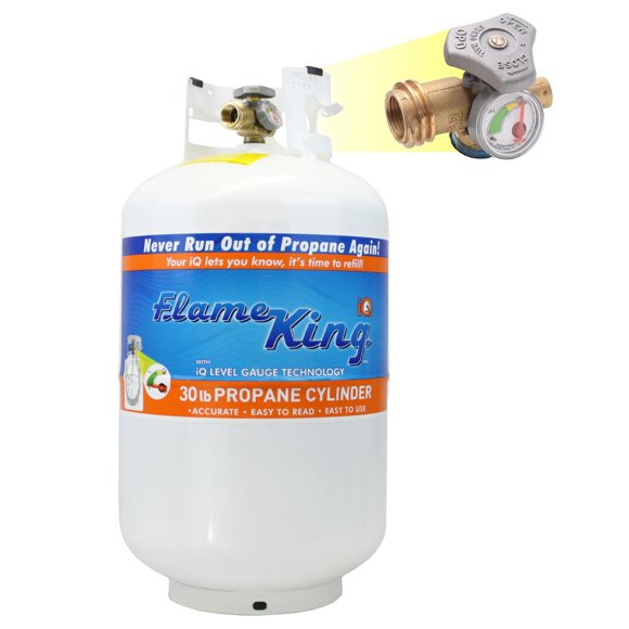 Tanque de propano Flame King YSN330 de acero de 30 libras con manómetro blanco