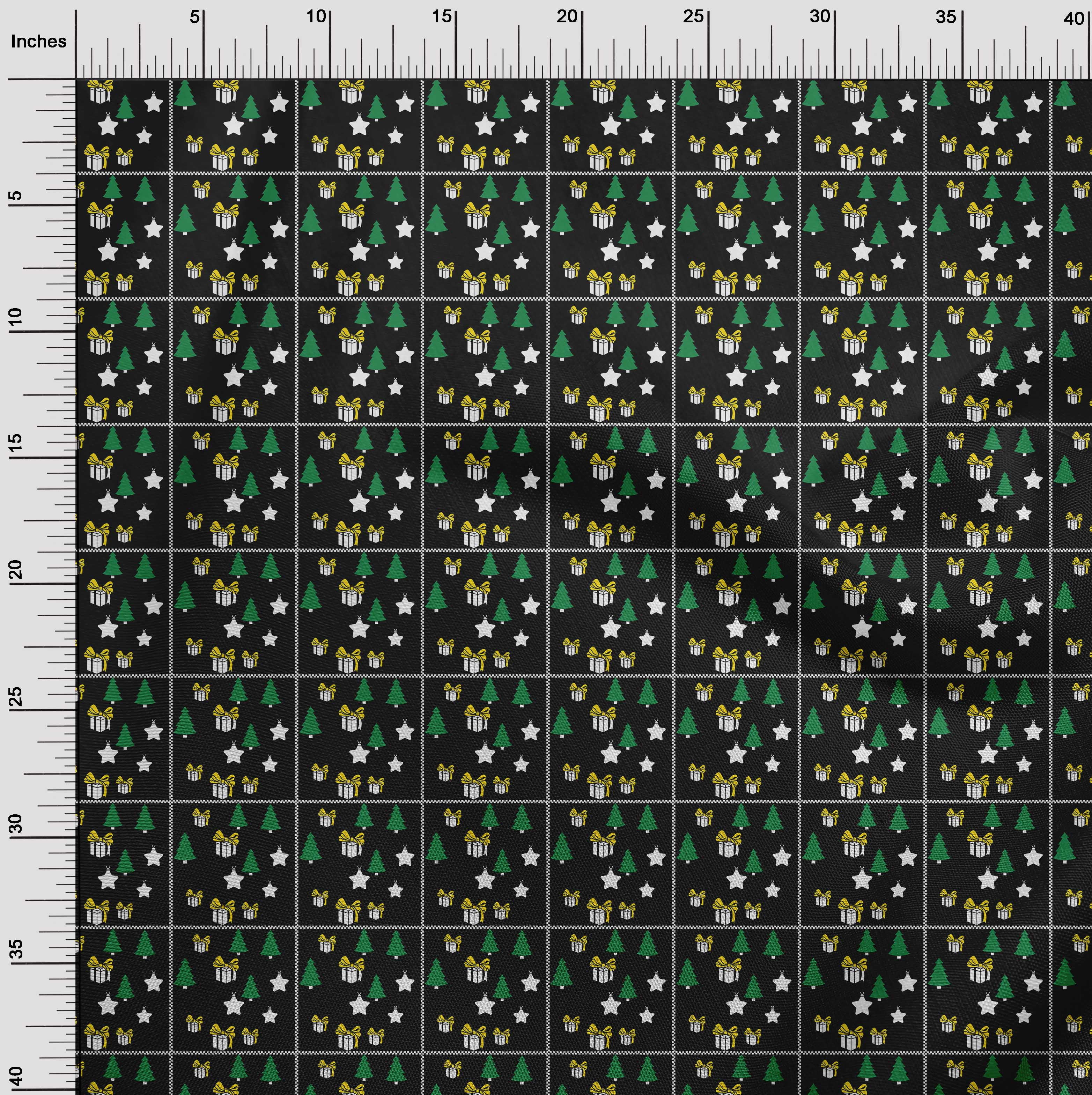 oneOone Cotton Jersey Black Fabric Merry Christmas Sewing Material Print Fabric By The Yard 58 Inch Wide-L78