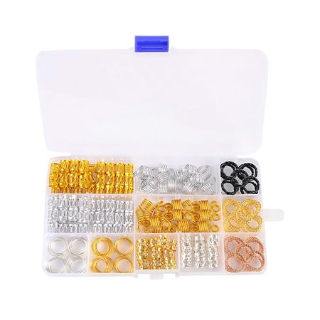 

1 Set/200PCS Dreadlocks Braiding Ring Hair Jewelry Ring DIY Hair Style Hairpin
