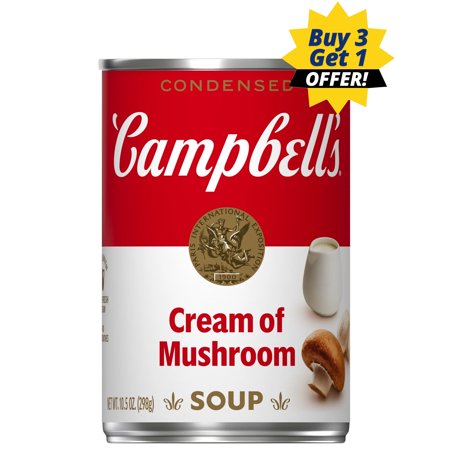 Campbell's Condensed Cream of Mushroom Soup, 10.5 oz Can | Buy 3 Get 1 Free