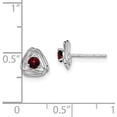 thumbnail image 2 of 14k White Gold Garnet Post Earrings - 7.3mm, 2 of 4