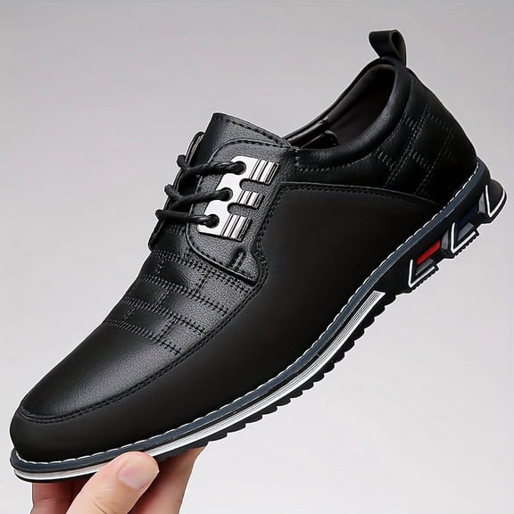 Men's Plaid Derby Shoes, Non-Slip Dress Shoes for Wedding Business Wear-resistant