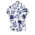 thumbnail image 4 of Birdeem Chemises pour Hommes Chemise Décontractée Hawaïenne Col Rabattu Imprimé Manches Courtes Bouton Chemise Hauts Blouse, 4 of 12