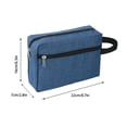 thumbnail image 3 of Puntoco Neceser portátil de doble capa para mujer, color azul marino, multifuncional, para guardar artículos de tocador y cosméticos, 3 of 5
