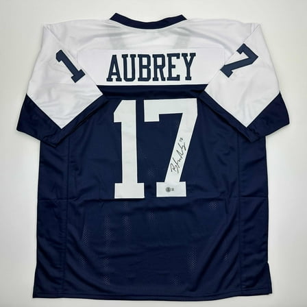 Autographed/Signed Brandon Aubrey Dallas Thanksgiving Day Football Jersey Beckett BAS COA