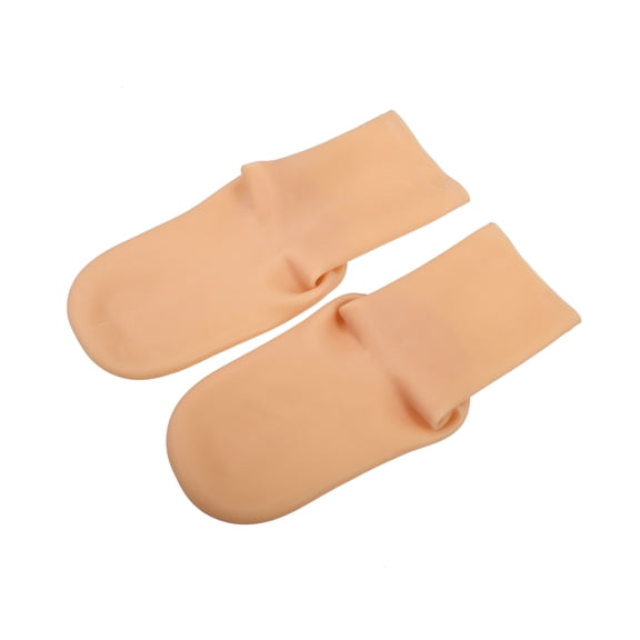 Vocoste  Moisturizing Gel Socks Cracked Foot Care Protector Silicone Socks S Size Beige 1 Pair