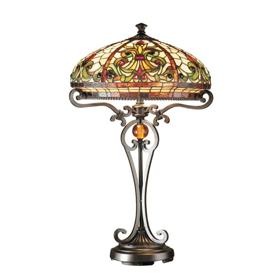 Boehme Metal and Resin Table Lamp in Antique Golden Bronze Finish