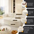 thumbnail image 2 of 2-in-1 Convertible Sleeper Sofa Bed,78.7" Modern Foldable Sofa Plush Corduroy Fabric Sofa,Deep Seat Sofa Couch for Living Room, Bedroom,Beige, 2 of 7