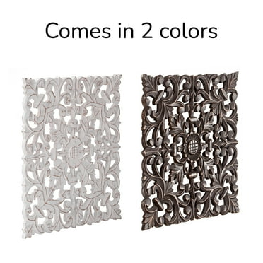 MH London Wall Medallion - Large Wood Wall Decor - Set of 2 Room Decor - Exclusively Designed Hand Carved Wood Wall Panels. Contemporary Home Decor for Living Room Wall Decor, Bedroom and Kitchen