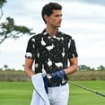 thumbnail image 3 of KLL Fashionable Goose Print Men's Short Sleeve Golf Polo,Three-Button Polo Shirts Summer Fashion Golf Shirt-Medium, 3 of 6