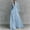 01 Light Blue, variant on Women's Long Sleeve Mock Neck Maxi Dress with Button Front & Pleated Detail - Elegant Flowy A-Line Silhouette