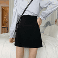 thumbnail image 1 of Falda tipo bolsa con letras para adelgazar, de cintura alta, color negro, estilo occidental, para primavera y verano, 1 of 3