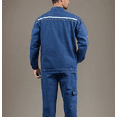 thumbnail image 4 of RYDCOT men's Spring Summer Cotton Denim 2 Piece Outfits Long Sleeve Button Down Cargo Denim Shirt Regular Fit Jeans Matching Set Blue, 4 of 9