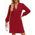 thumbnail image 3 of UVN Dresses for Women Long Sleeve V Neck Dress Fall Casual Midi Dress, 3 of 10