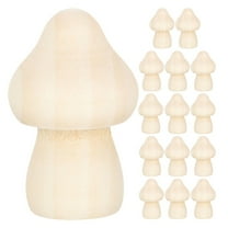 FENGGUIQU 15Pcs Unfinished Wooden Mushroom Ornament for DIY Painting and Table Decoration