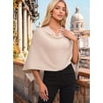 thumbnail image 2 of Women'S Poncho Sweater Slimming Fit Cropped Versatile Shawl Soft Knit Wraps Cowl Neck Short Tops  One Size, 2 of 8