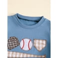 thumbnail image 6 of Baby Toddler Boy Shorts Set 3 6 12 18 24 Months 2T 3T Baseball Embroidery Short Sleeve T-Shirt Plaid Shorts 2 Piece Summer Outfit, 6 of 8