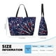 thumbnail image 4 of Fotbe Red White Blue Fireworks 1 Bolsa de Viaje para Playa - Resistente al Agua, Bolsa Tote de Gran Capacidad y Ligera con 7 Bolsillos para Mujeres y Hombres, 4 of 7